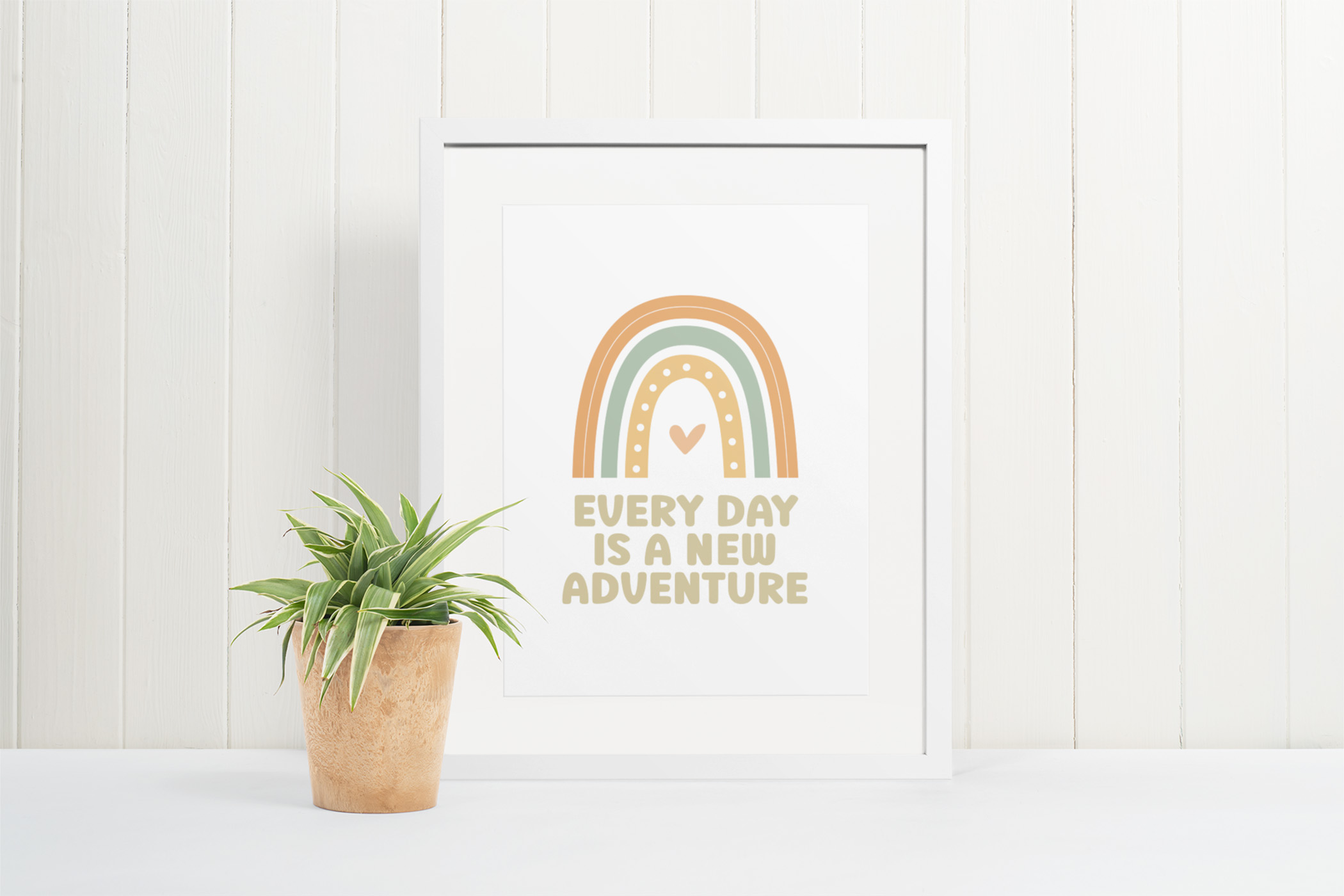 Love from J Everyday is a new adventure digital print in white frame